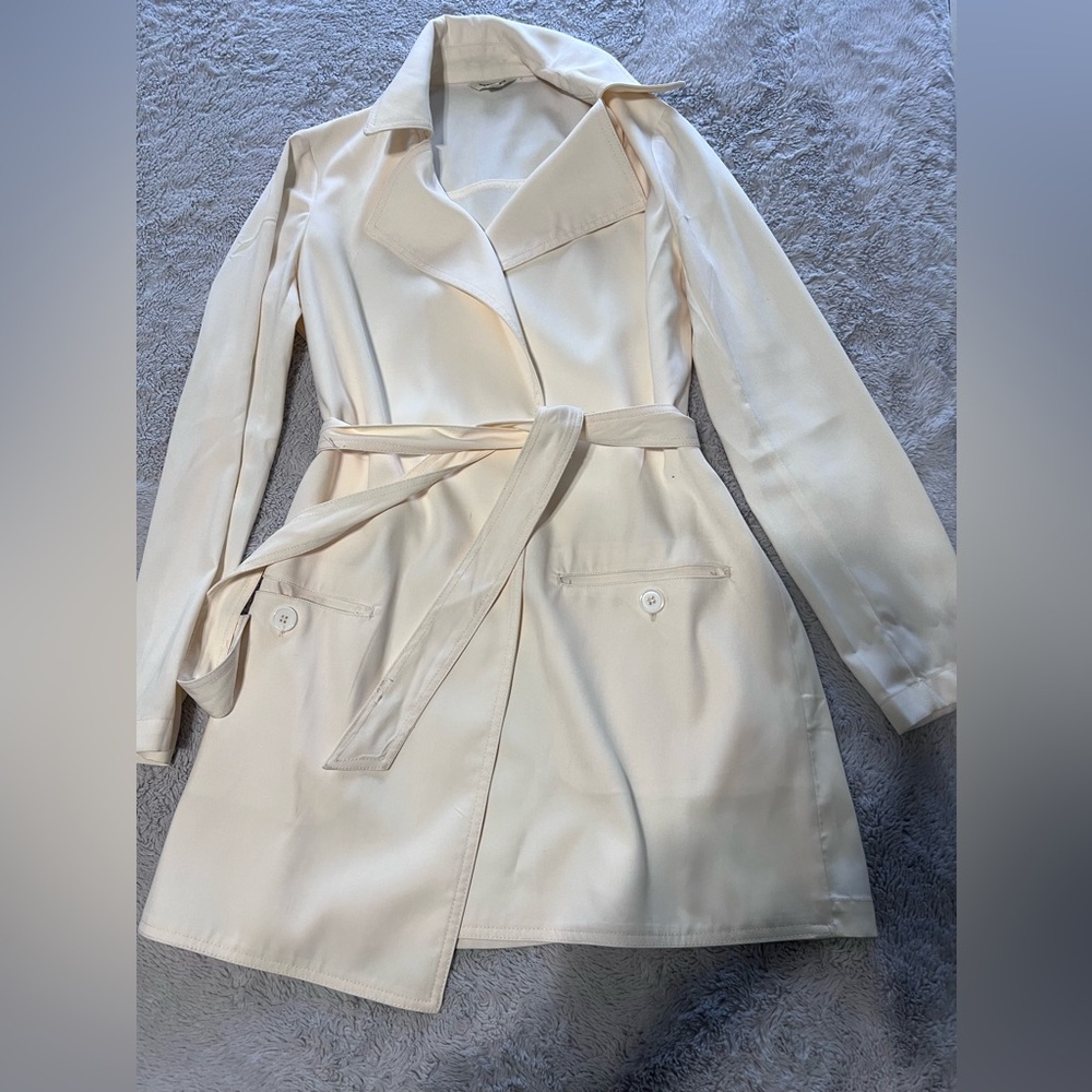 Max Studio Cream Trench Coat